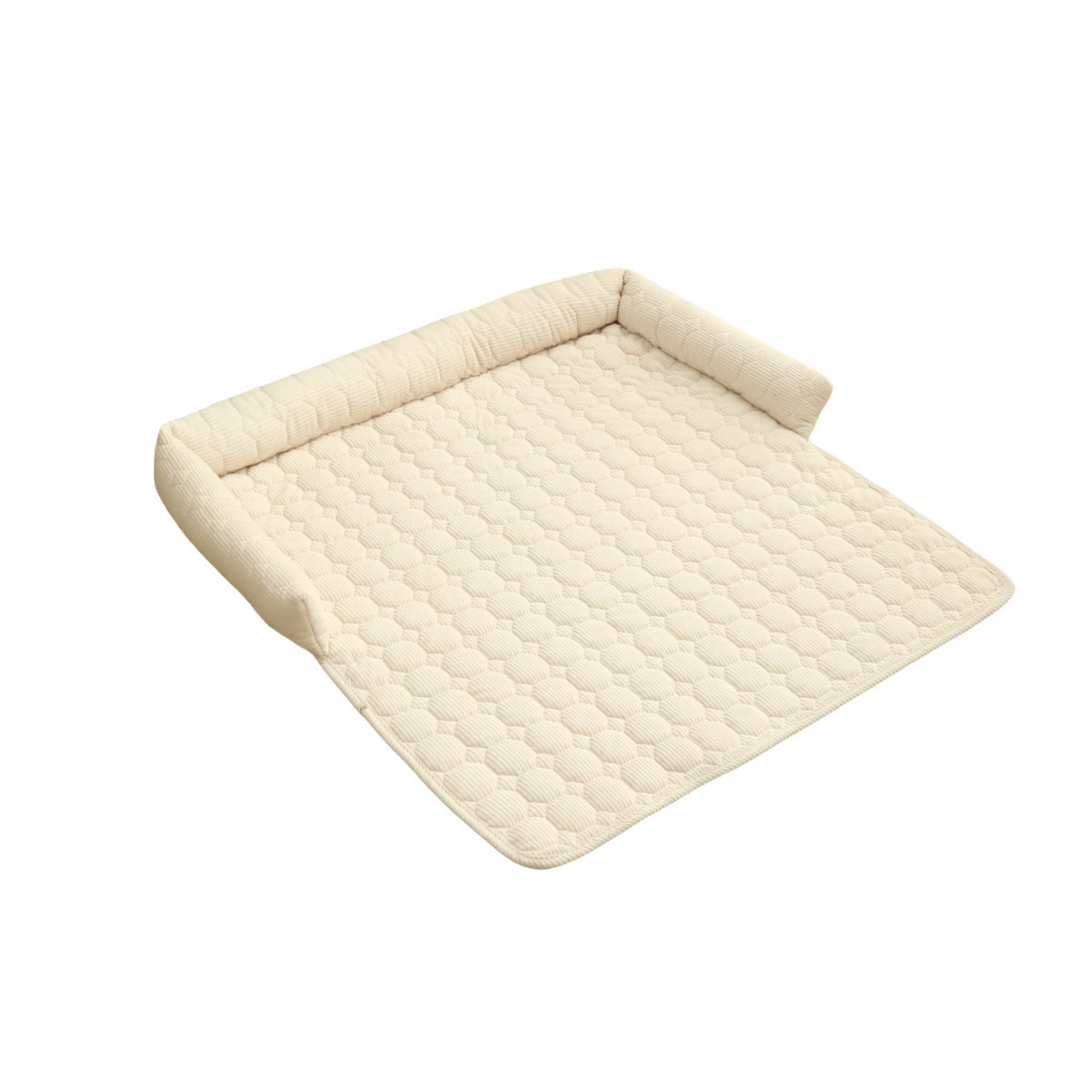 Corduroy Pet Bed Blanket, Mat with Neck Pillow