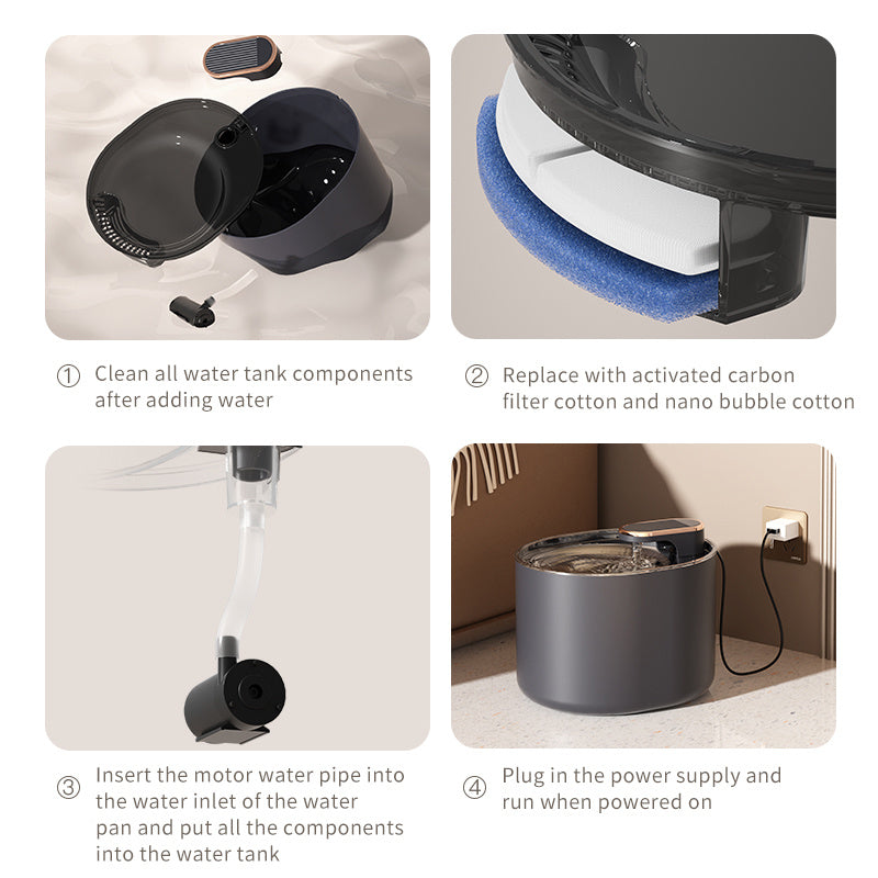 Automatic Pet Cat Water Fountain Mute Water Feeder Bowl