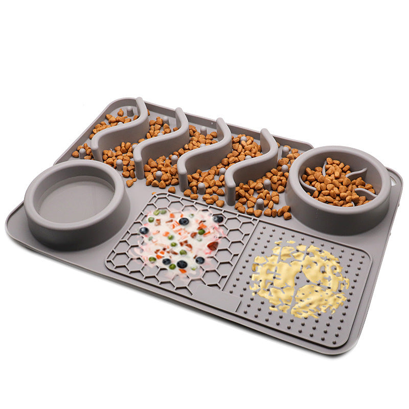 Dog Multifunctional Food Bowl Silicone Licking Pad