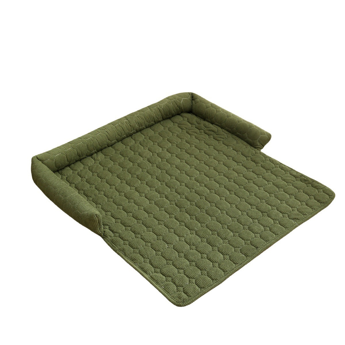 Corduroy Pet Bed Blanket, Mat with Neck Pillow