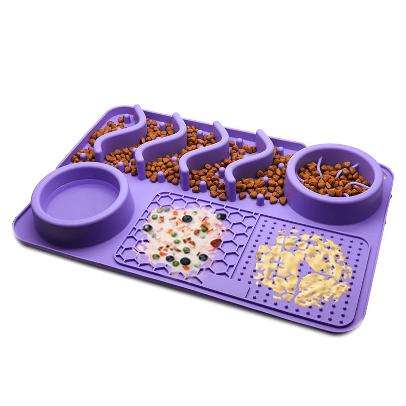 Dog Multifunctional Food Bowl Silicone Licking Pad